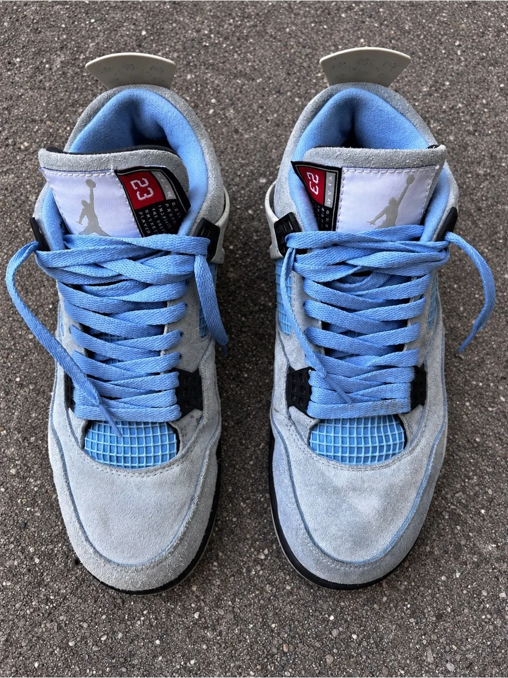Air Jordan 4 Retro University Blue UNC Cement Suede Men Size 9 CT8527-400